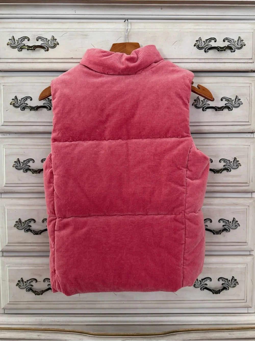 Ralph Lauren Pink Corduroy Down Gilet Vest